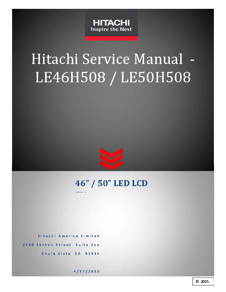 HITACHI LE46H508 LE50H508 SM service manual (1st page)