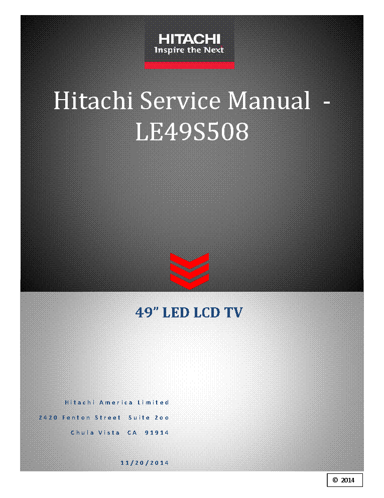 HITACHI LE49S508 SM service manual (1st page)