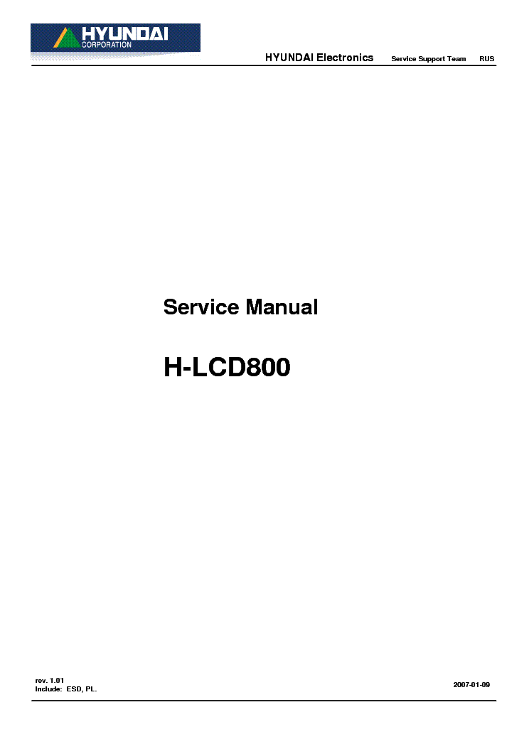 HYUNDAI LCD KIS-TV H-LCD800 service manual