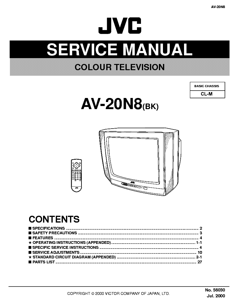 JVC AV-20N8-BK Service Manual download, schematics, eeprom, repair info ...
