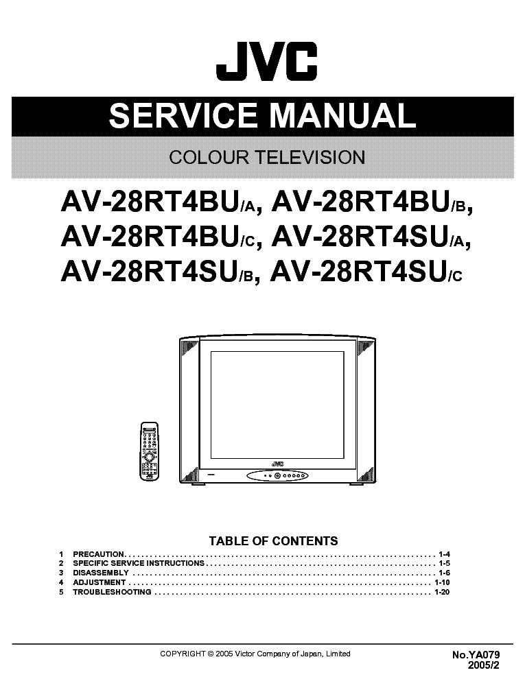 JVC AV-28RT4BU SU CH 11AK45B5 service manual