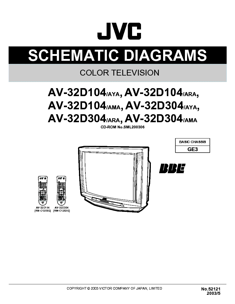 JVC AV-32D104SCH-T Service Manual download, schematics, eeprom, repair ...