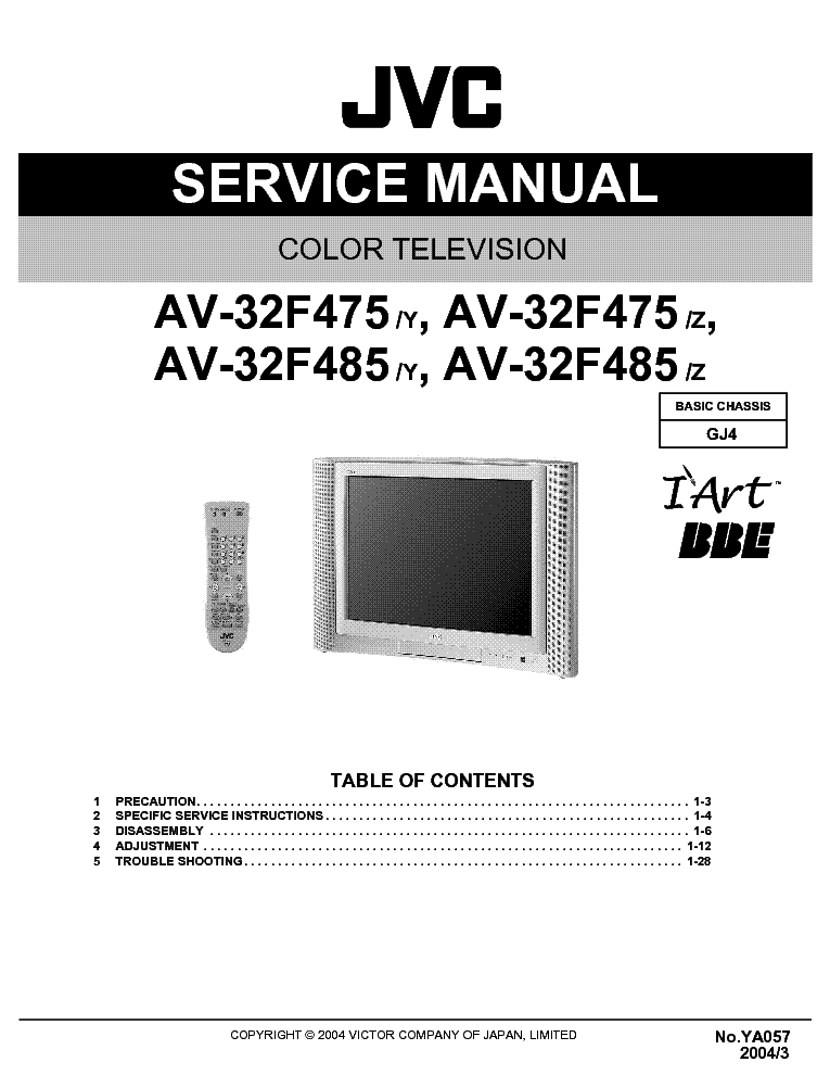 JVC AV-32F485-T service manual