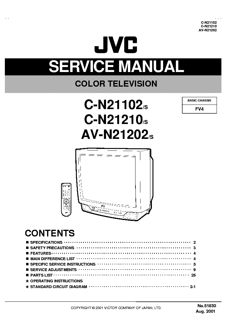 JVC AV-N21202 C-N21102 C-N21210 CHASSIS FV4 SM Service Manual download ...