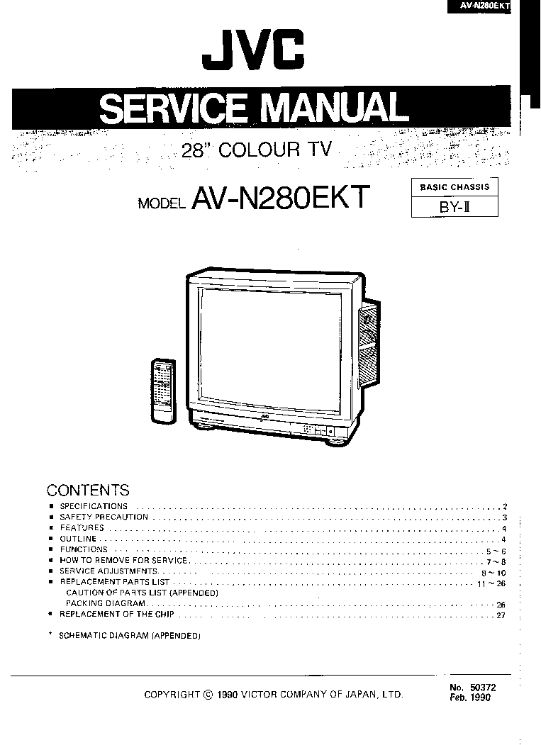 JVC AV-N250EKT CHASSIS BY-II Service Manual download, schematics ...