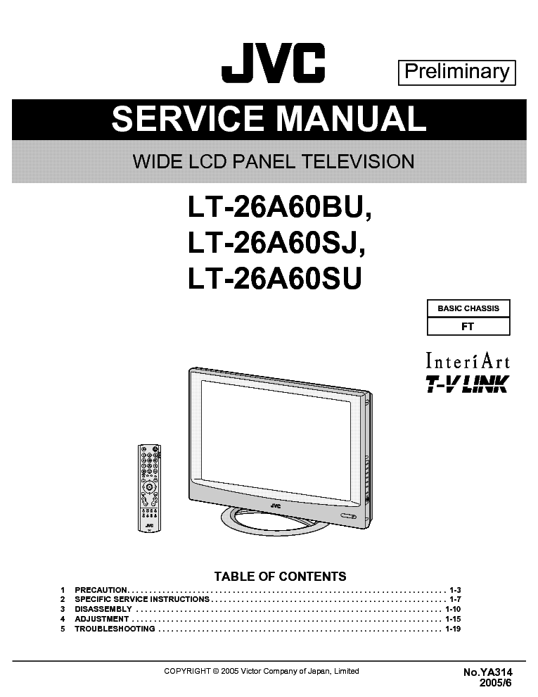 JVC FT CHASSIS LT26A60BU LCD TV service manual