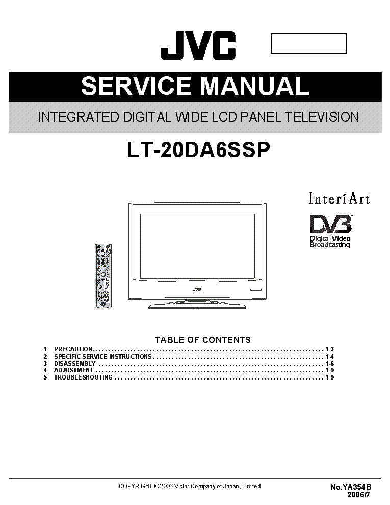JVC LT-20DA6SSP SM Service Manual download, schematics, eeprom, repair ...