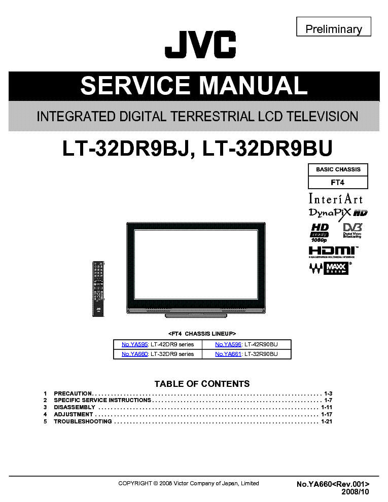 JVC LT-32DR9BJ U CHASSIS FT4 service manual