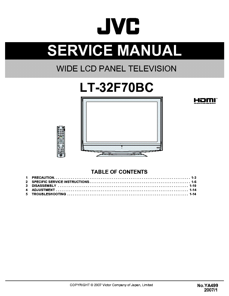 JVC LT-32F70BC SM Service Manual download, schematics, eeprom, repair ...