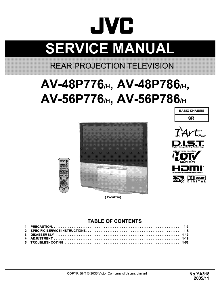 JVC TV AV-48P776H service manual