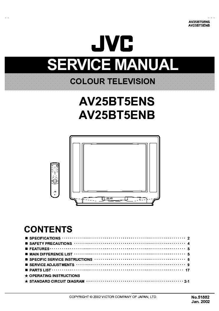 JVC TV AV25BT5EN Service Manual download, schematics, eeprom, repair ...