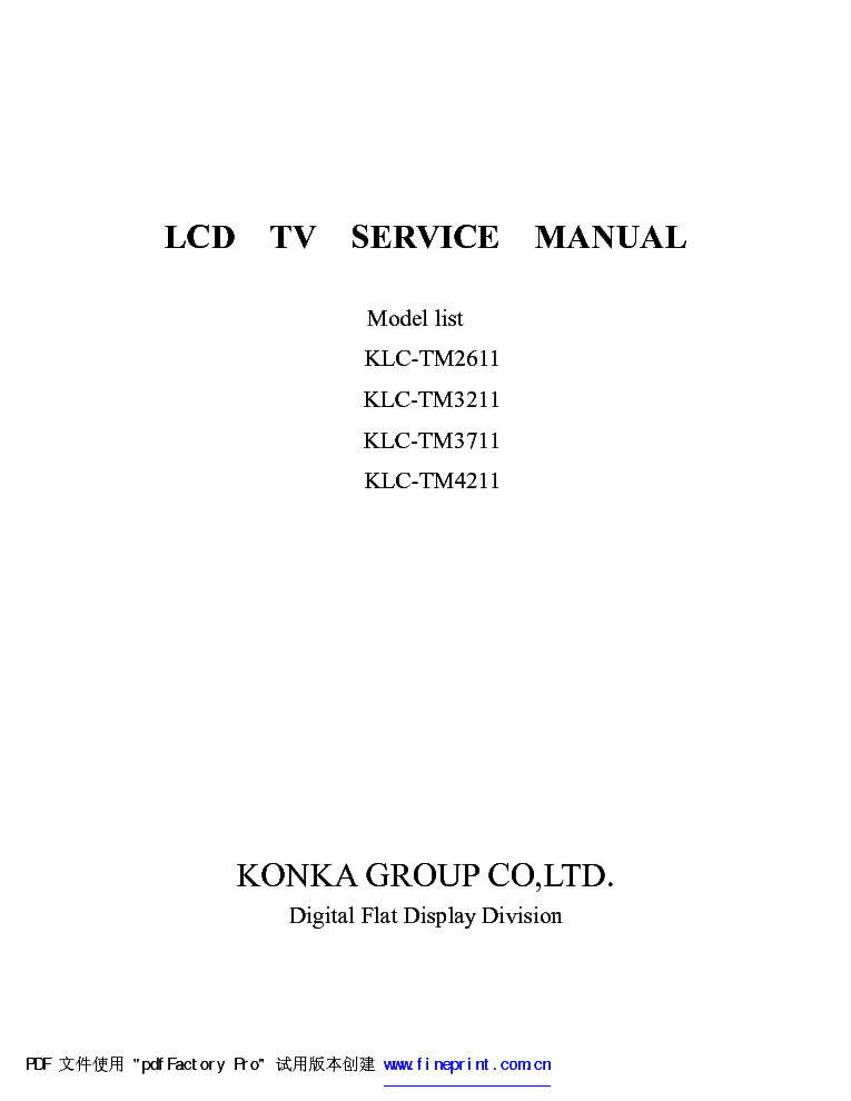 KONKA KLC-TMXXX SM service manual