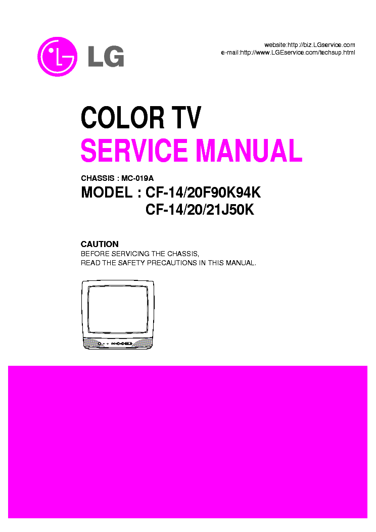LG 14-20F90K service manual (1st page)