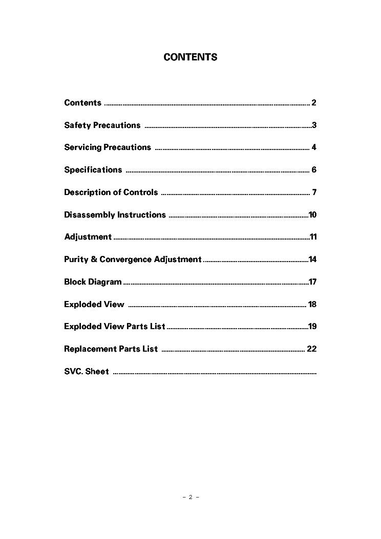 LG 14-20F90K service manual (2nd page)