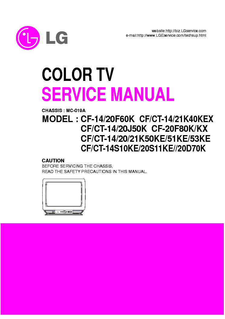 LG 14-20J50 service manual (1st page)