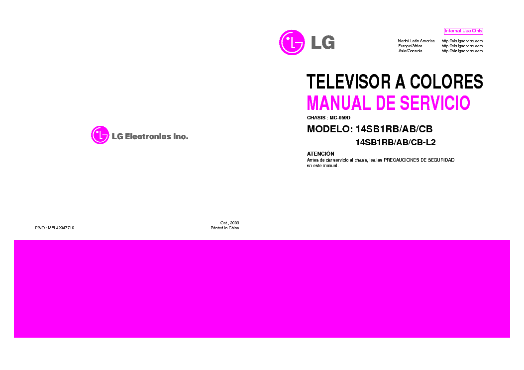 LG 14SB1RB-L2 CHASSIS MC059D MFL42047710 service manual (1st page)