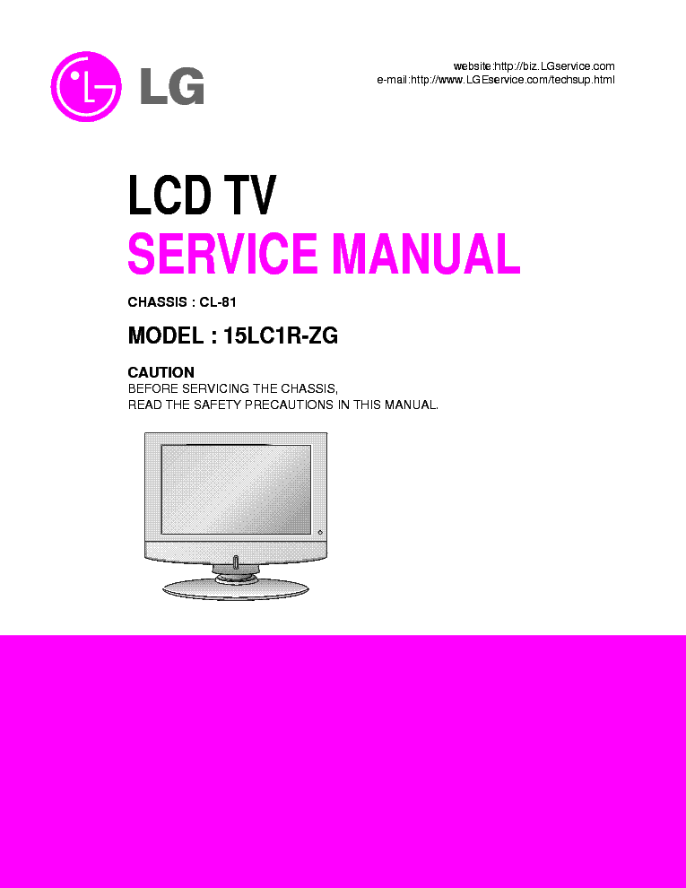 LG 15LC1R-ZG-CHASIS-CL-81 service manual (1st page)