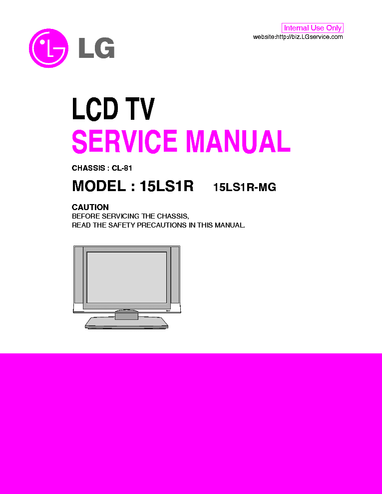 LG 15LS1R-MG CHASSIS CL-81 MFL38750602 service manual (1st page)