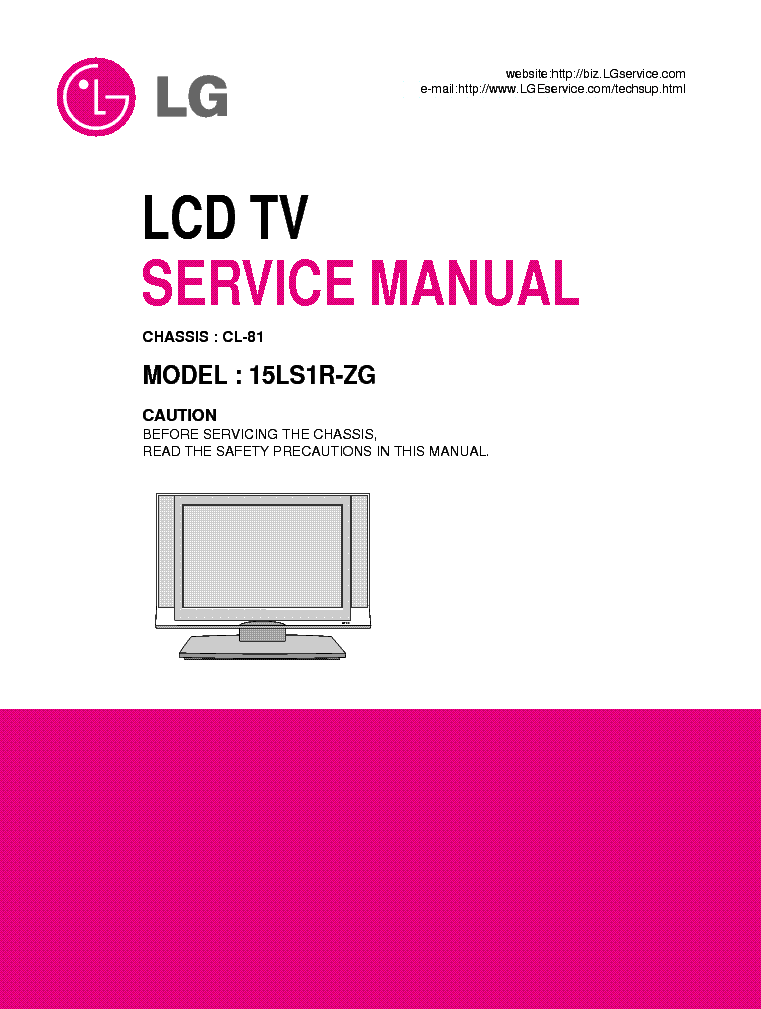 LG 15LS1R-ZG CHASSIS CL-81 MFL30105545 service manual (1st page)