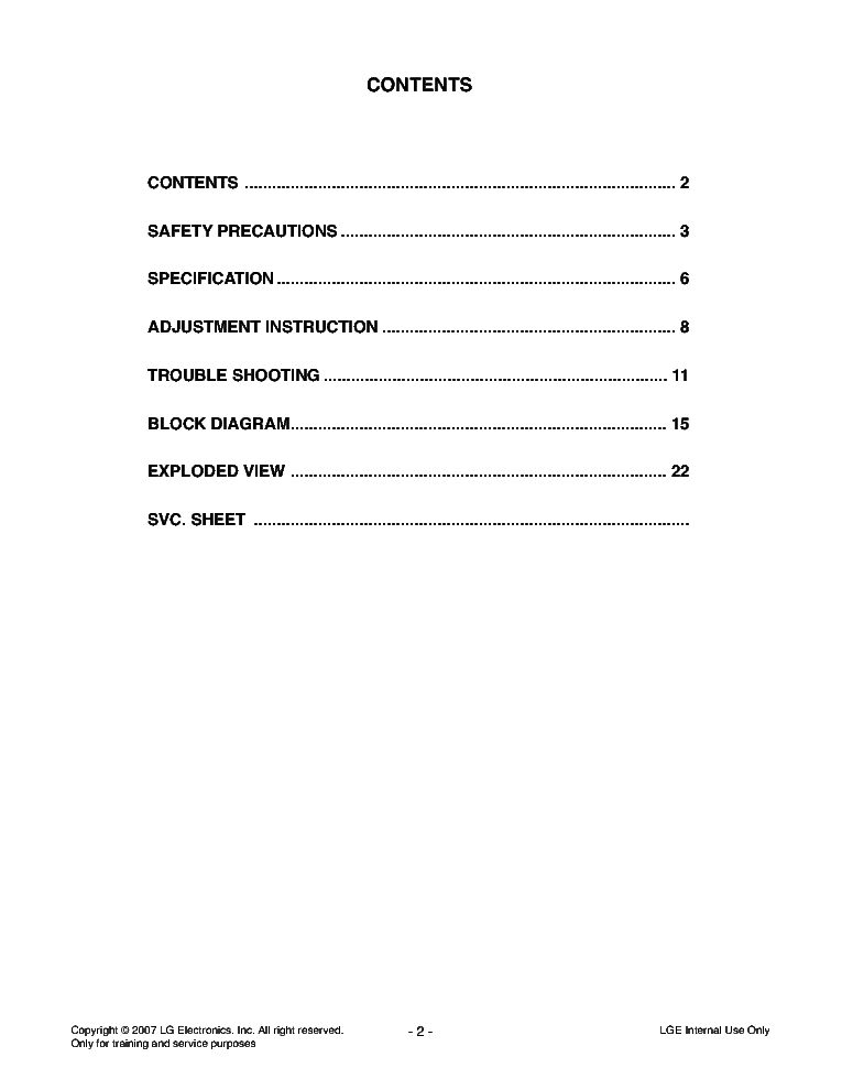 LG 19LG30-31 CH LA85C SM service manual (2nd page)
