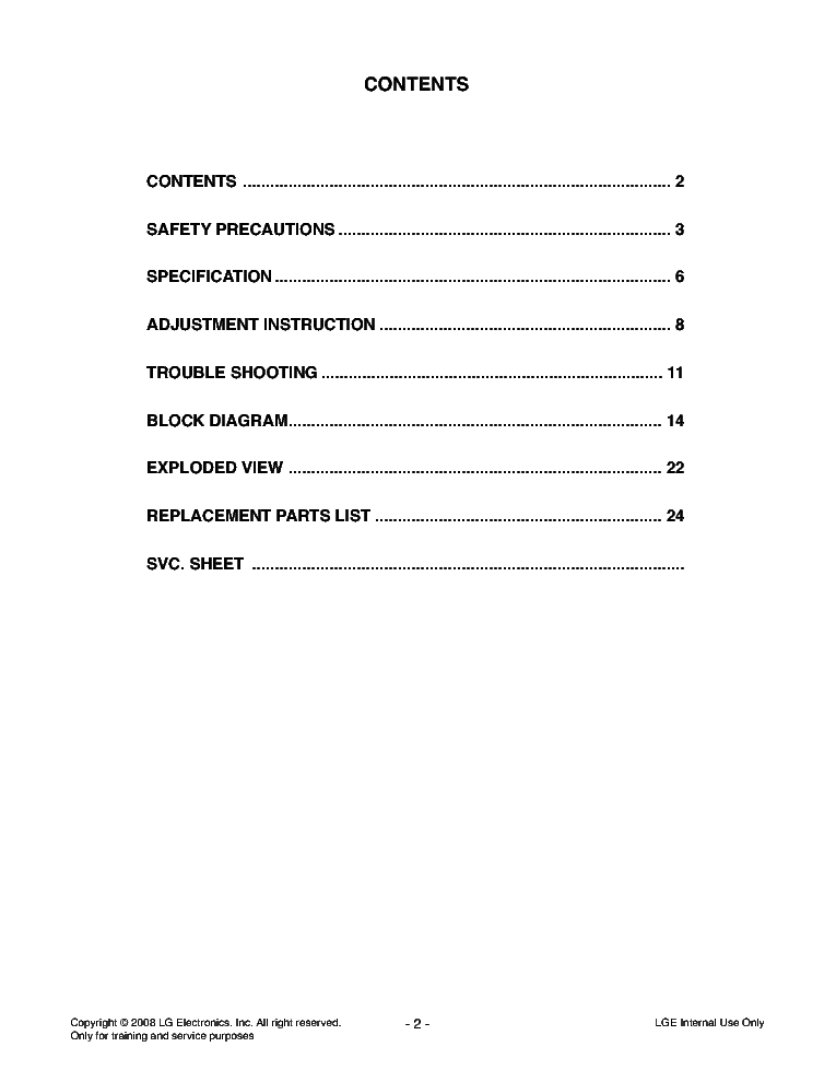 LG 19LG30-UA CHASSIS LA85C SM service manual (2nd page)