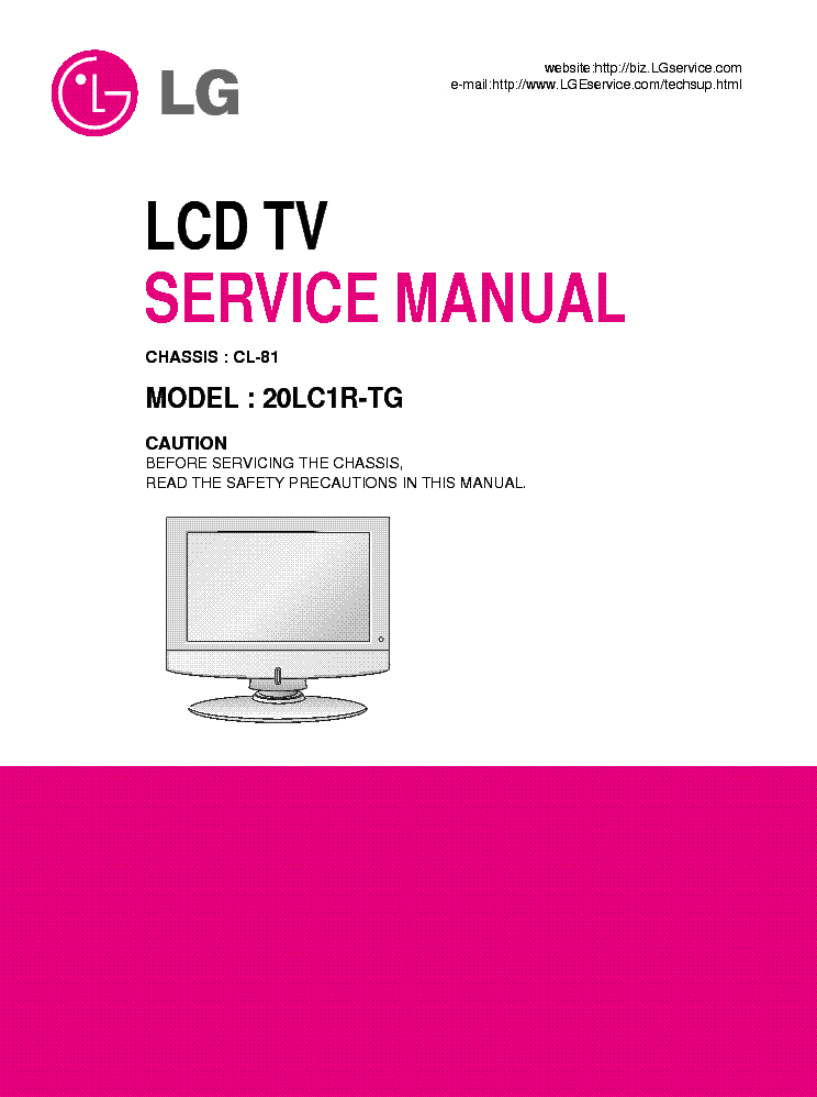 LG 20LC1R-TG service manual (1st page)