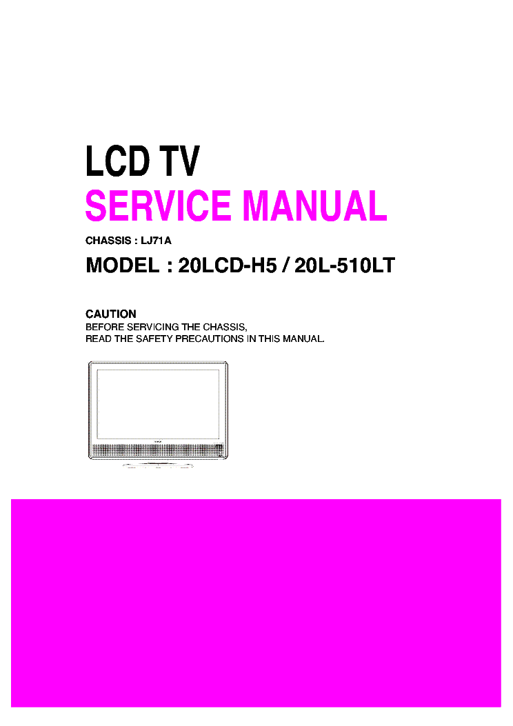 LG 20LCD-H5 20L-510LT CHASSIS LJ71A service manual (1st page)