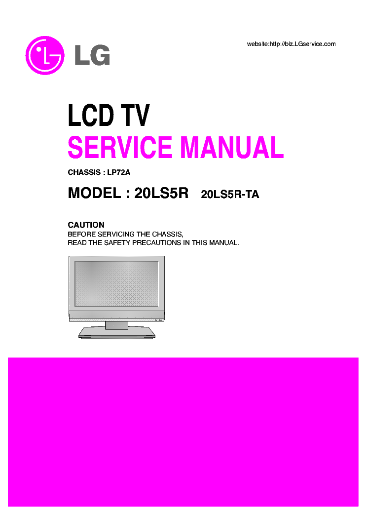 LG 20LS5R-TA CHASSIS LP72A MFL37159909 service manual (1st page)