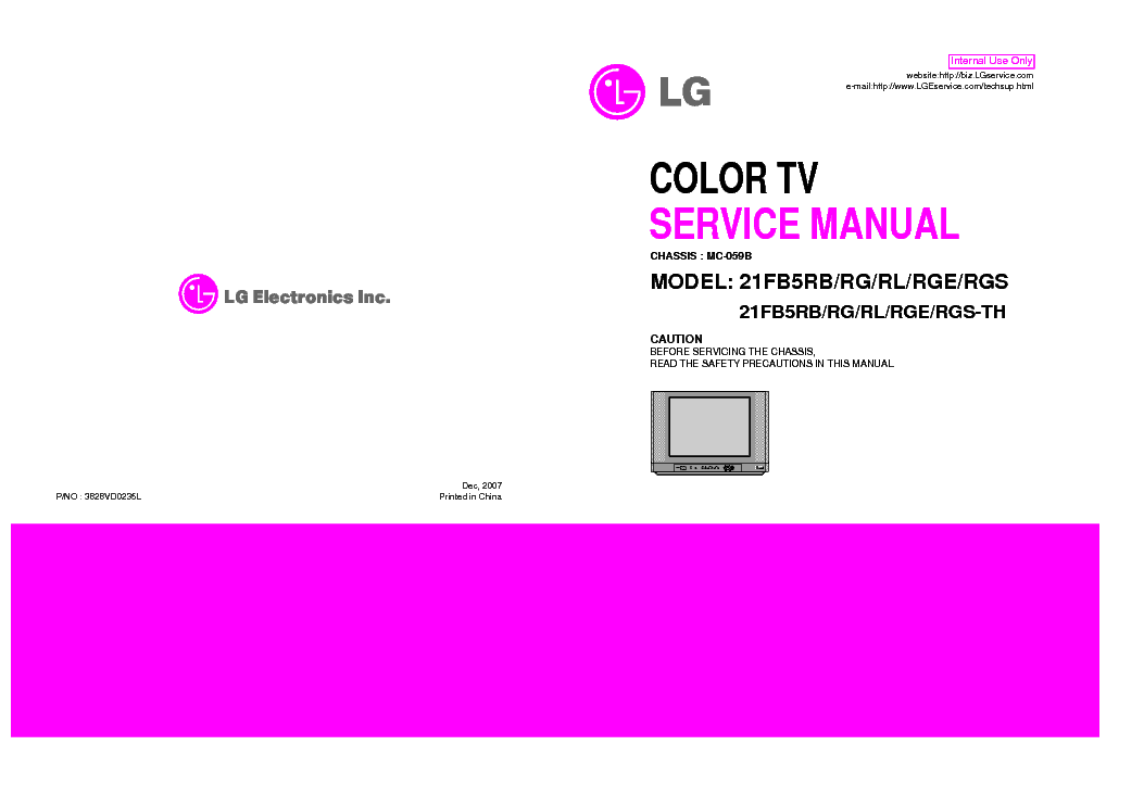 LG 21FB5RB-RG-RL-RGE-RGS-TH CHASSIS MC-059B service manual (1st page)
