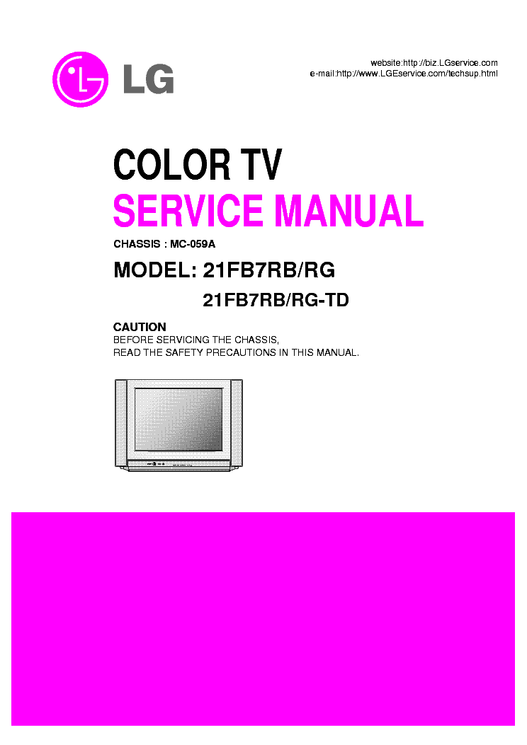 LG 21FB7RB RG RB TD MC-059A service manual (1st page)