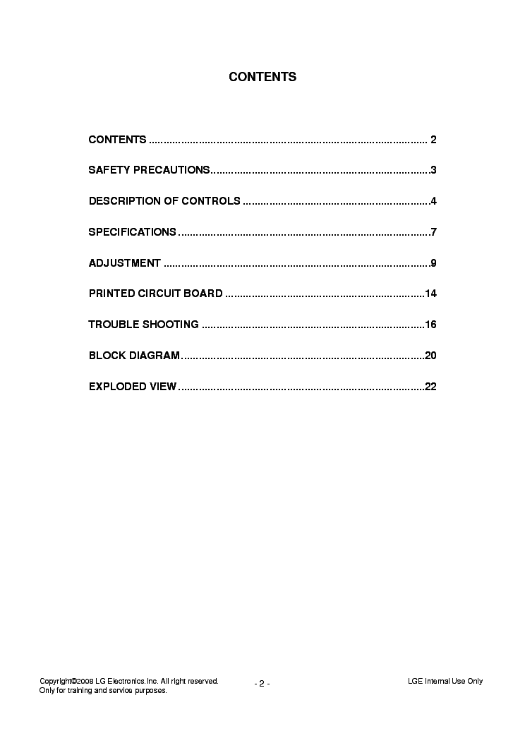 LG 21FC2RB CH MC-059B SM service manual (2nd page)