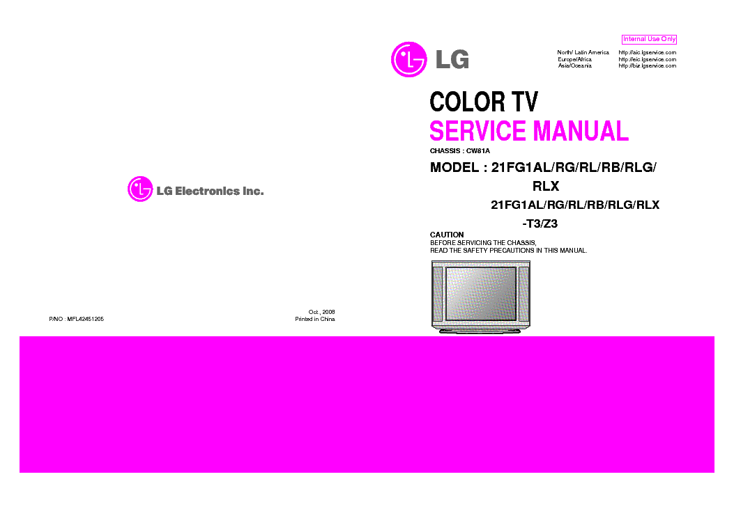 LG 21FG1XX CH CW81A SM service manual (1st page)