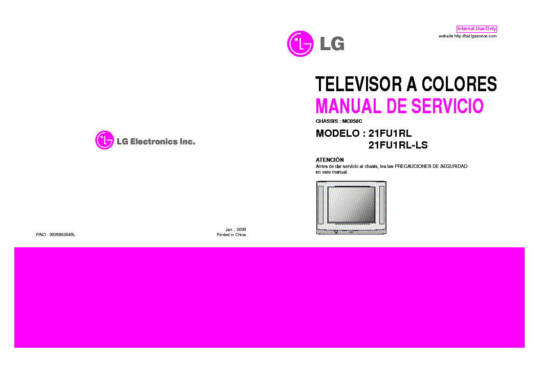 LG 21FU1RL-LS CHASSIS MC059C SM service manual (1st page)