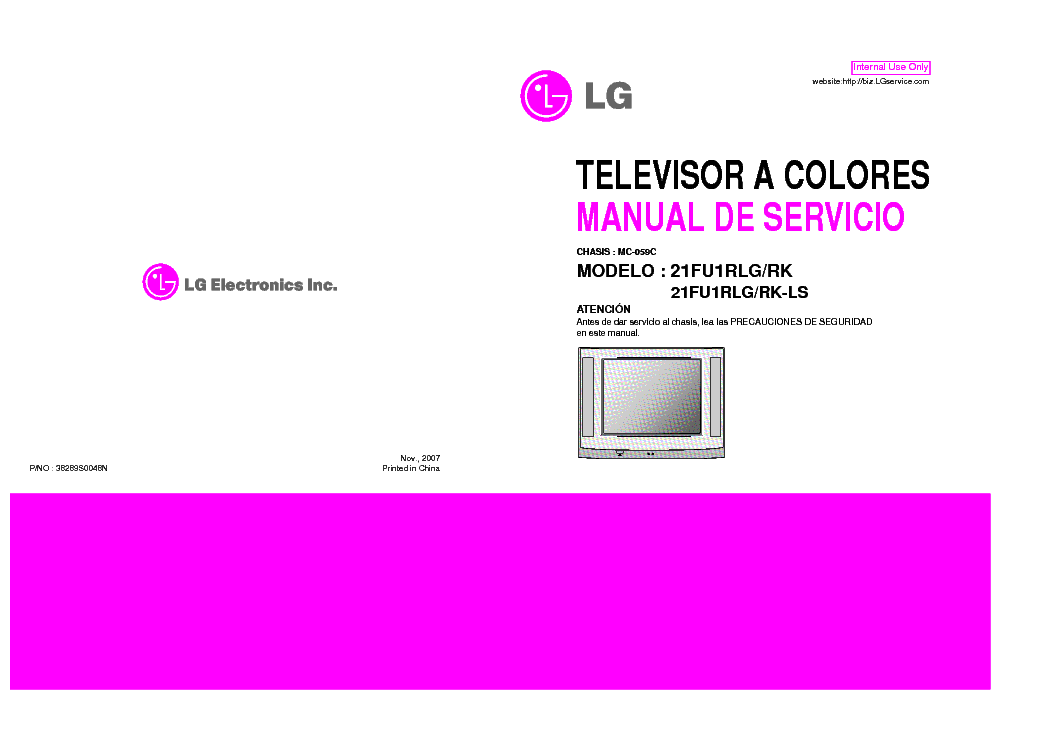 LG 21FU1RLG-RK-LS CHASSIS MC-059C SM service manual (1st page)