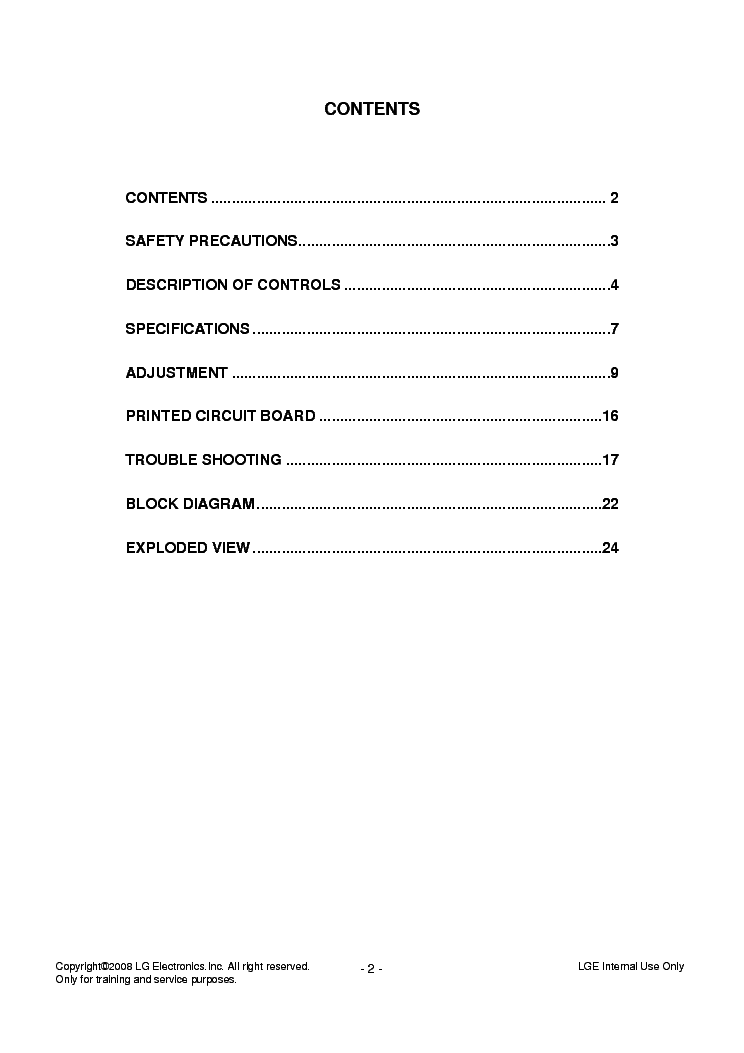 LG 21FU1XX CH MC059C SM service manual (2nd page)