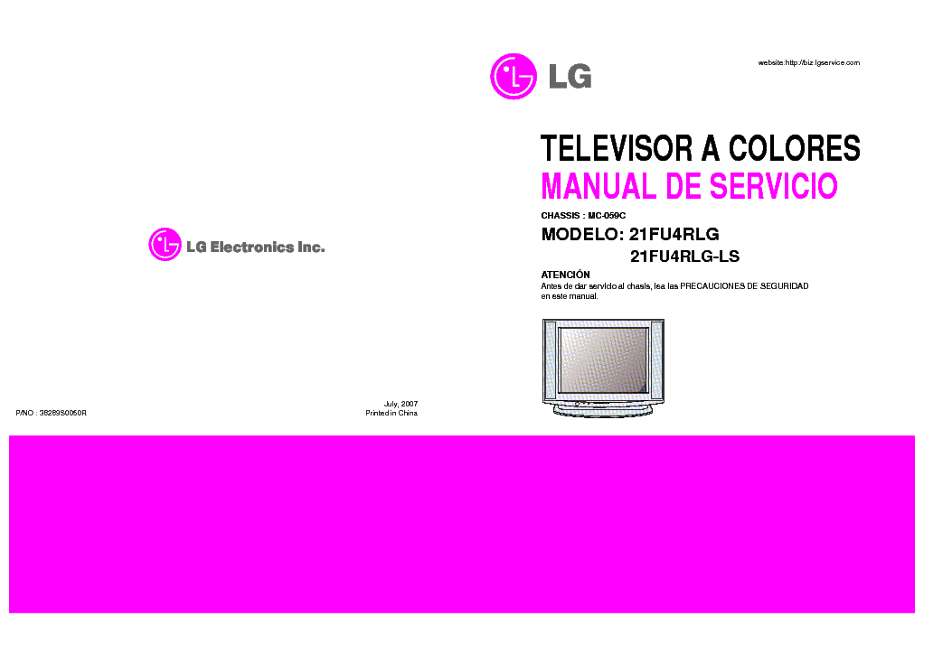 LG 21FU4RLG 21FU4RLG-LS CHASSIS MC-059C-SM service manual (1st page)