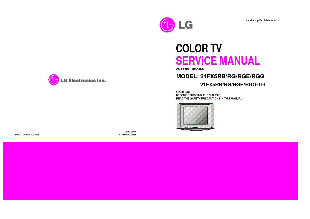 LG 21FX5RB,RG,RGE,RGC MC-059B SM service manual (1st page)