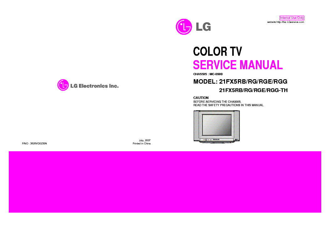 LG 21FX5XX CH MC059B SM service manual (1st page)
