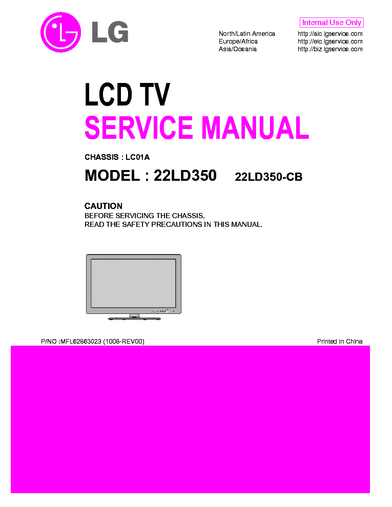 LG 22LD350-CB CHASSIS LC01A service manual (1st page)