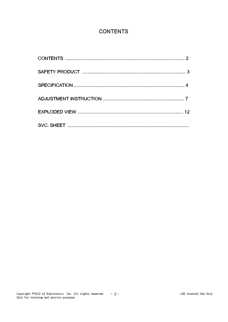 LG 22LD350-CB CHASSIS LC01A service manual (2nd page)