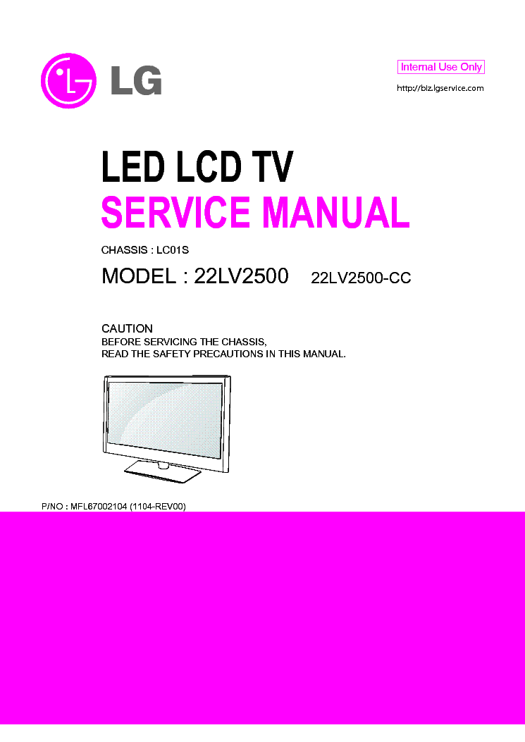 LG 22LV2500-CC CHASSIS LC01S service manual (1st page)