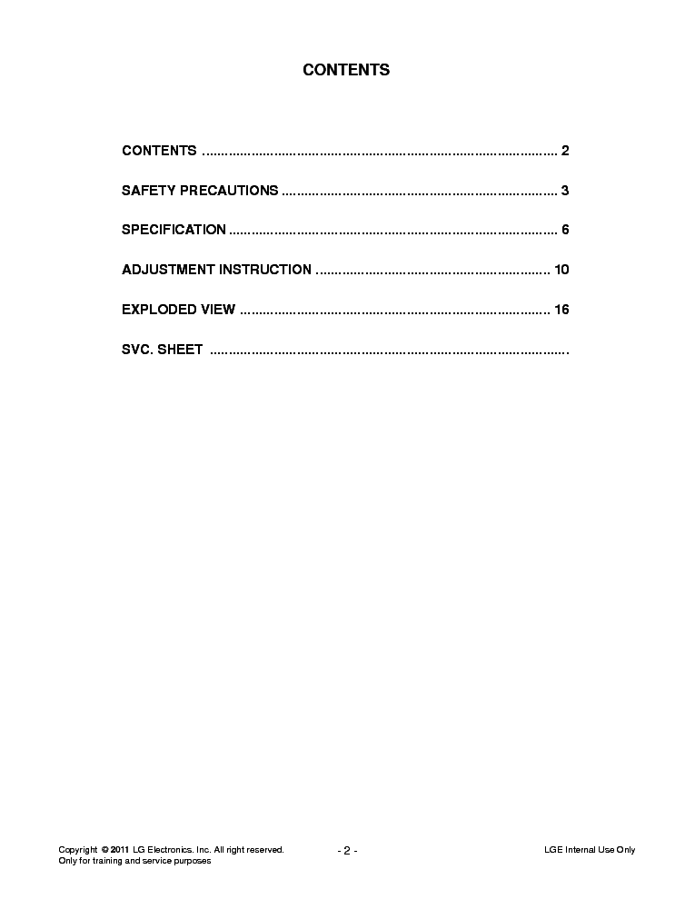 LG 22LV2500-UA CHASSIS LA01T service manual (2nd page)