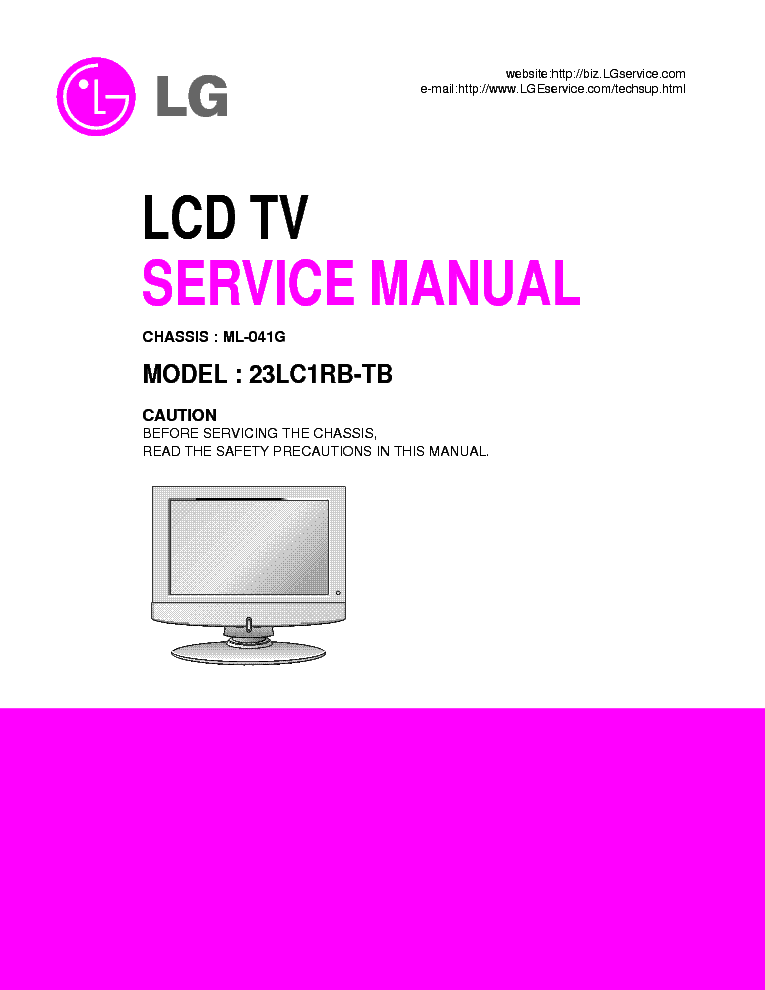 LG 23LC1RB-TB service manual (1st page)
