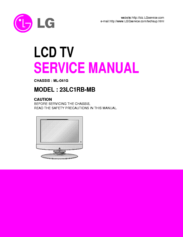 LG 23LC1RB service manual (1st page)