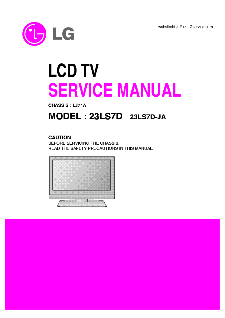 LG 23LS7D-JA CHASSIS LJ71A service manual (1st page)