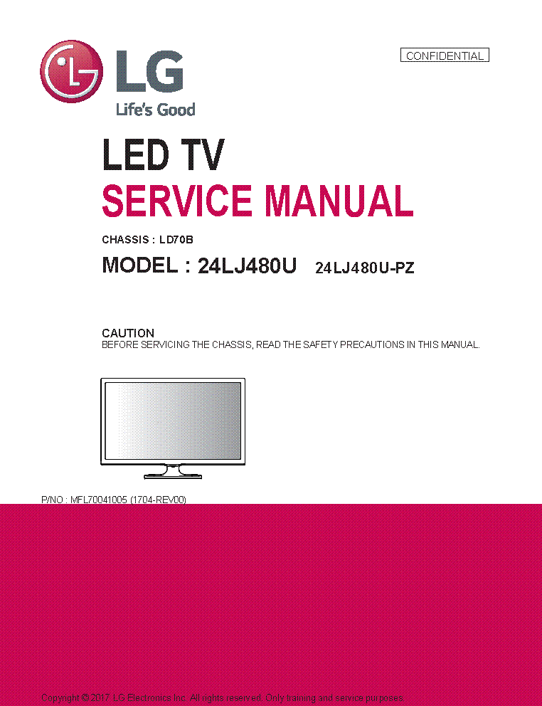 LG 24LJ480U PZ CHASSIS LD70B SM service manual (1st page)