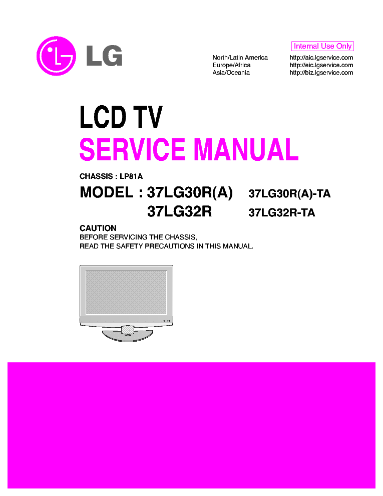LG 26 32 37 42LG30R CHASSIS LP81A service manual (1st page)