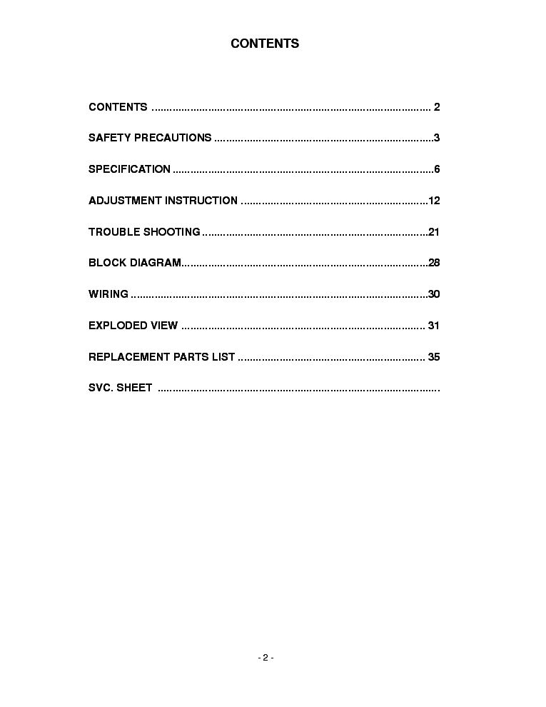 LG 26LC2R-TJ service manual (2nd page)