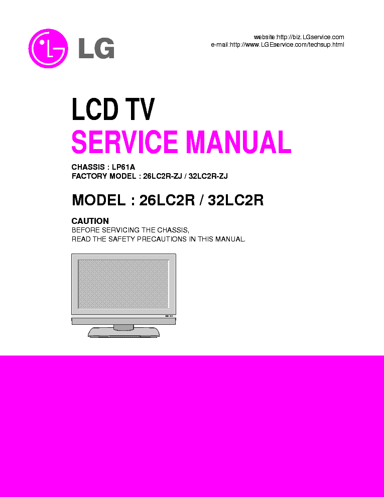 LG 26LC2R 32LC2R LP61A service manual (1st page)