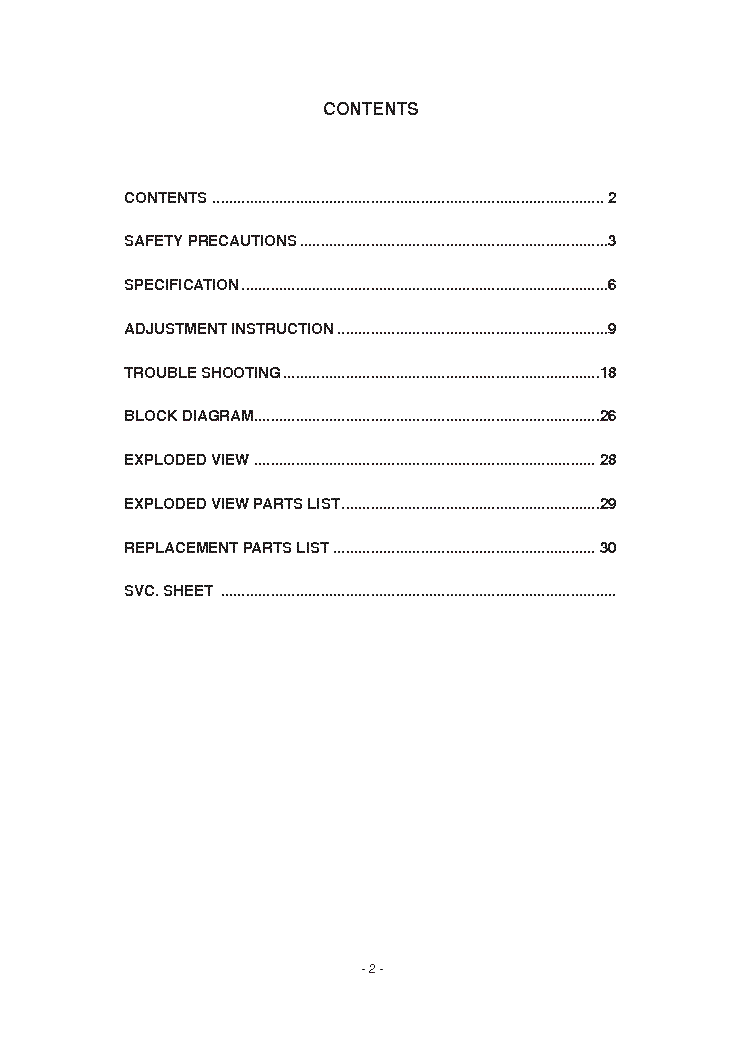 LG 26LC4R CH LP78A SM service manual (2nd page)